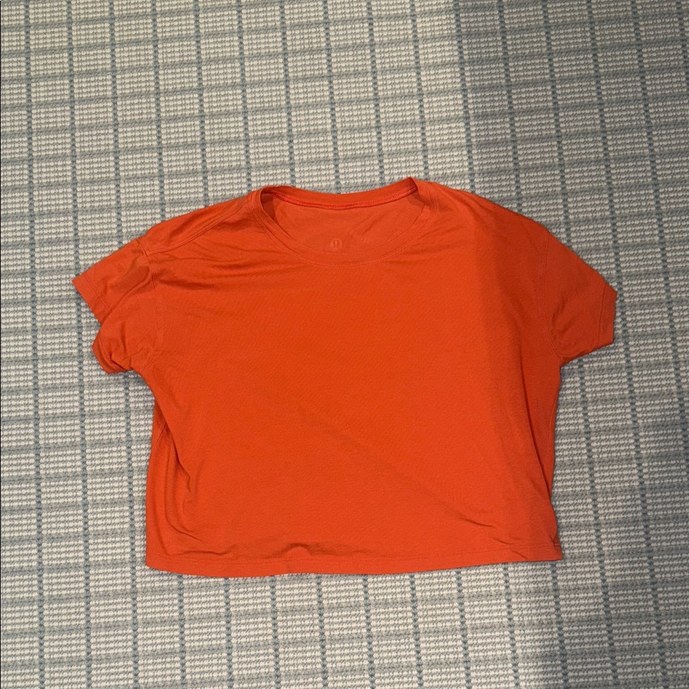 Lululemon Orange Cropped Tee
